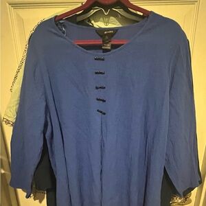 Ali Miles Royal Blue Long Sleeve Shirt